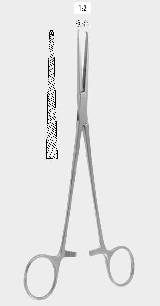 Затискач БЕНГОЛЯ (BENGOLEA) кровоспинний, 1x2 зубці, прямий, 26 см (cm). Бренд: Zepf (Зепф).